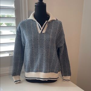 Women’s Blue and White Sweater